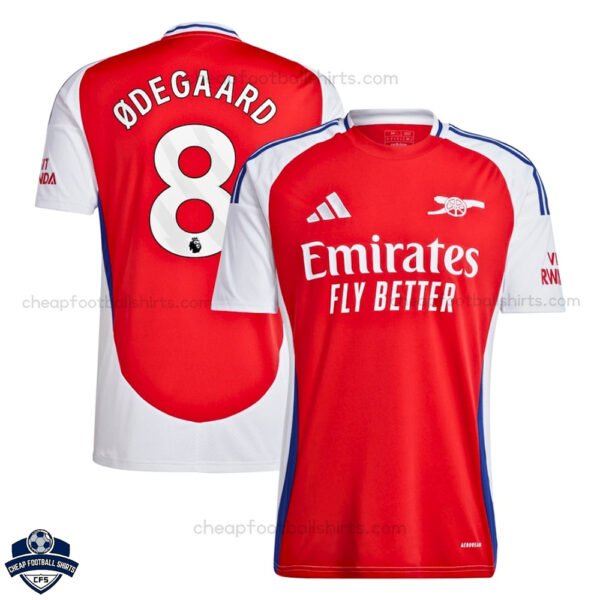 Arsenal Home Men Football Shirt 24/25 ØDEGAARD 8 - Front View