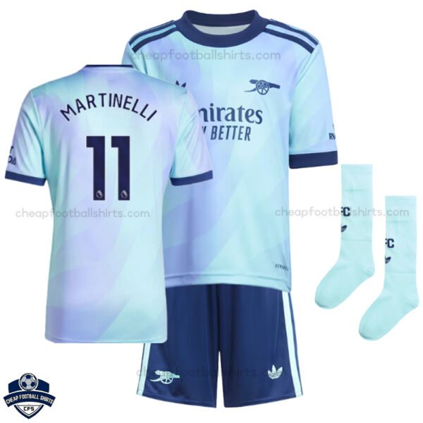 Arsenal Third Kids Football Kit 24/25 MARTINELLI 11 - Front View