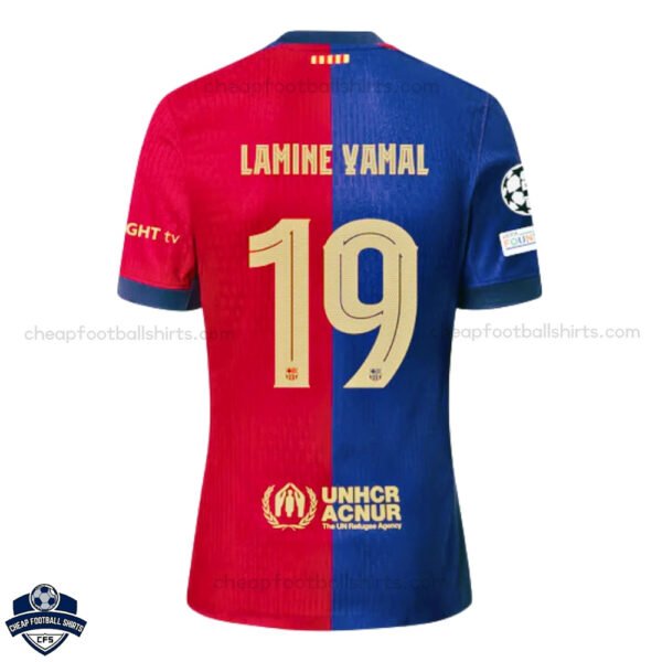 Barcelona Home Men Football Shirt 24/25 LAMINE YAMAL 19 - Back View