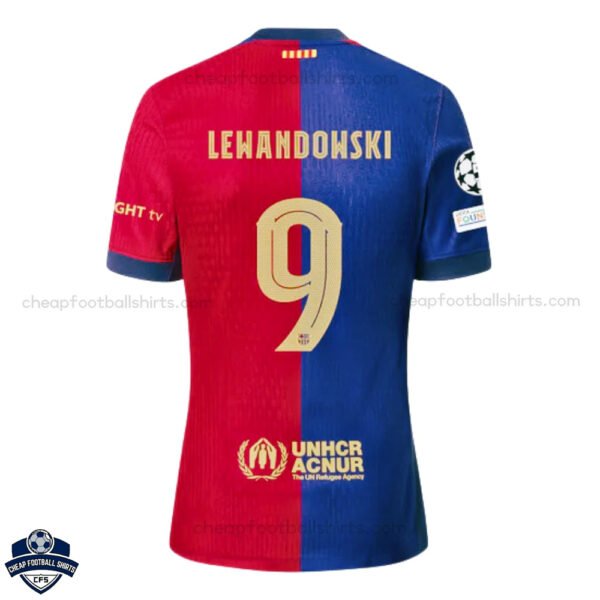 Barcelona Home Men Football Shirt 24/25 LEWANDOWSKI 9 - Back View