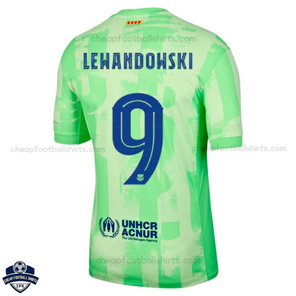 Barcelona Third Men Football Shirt 24/25 LEWANDOWSKI 9 - Back View