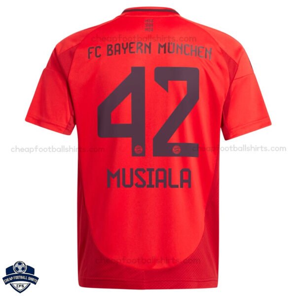 Bayern Munich Home Men Football Shirt 24/25 MUSIALA 42 - Back View