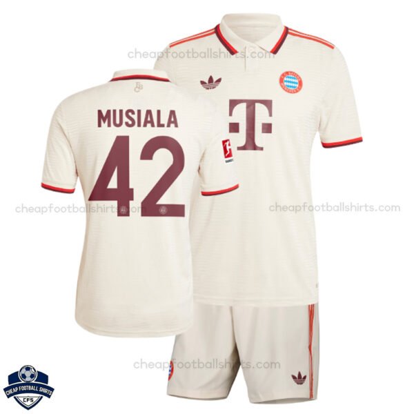 Bayern Munich Third Kids Football Kit 24/25 MUSIALA 42 - Front View