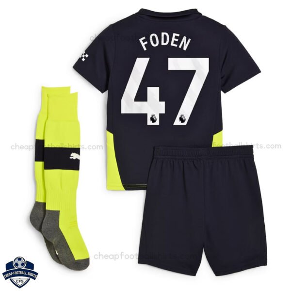 Manchester City Away Kids Football Kit 24/25 FODEN 47 - Back View