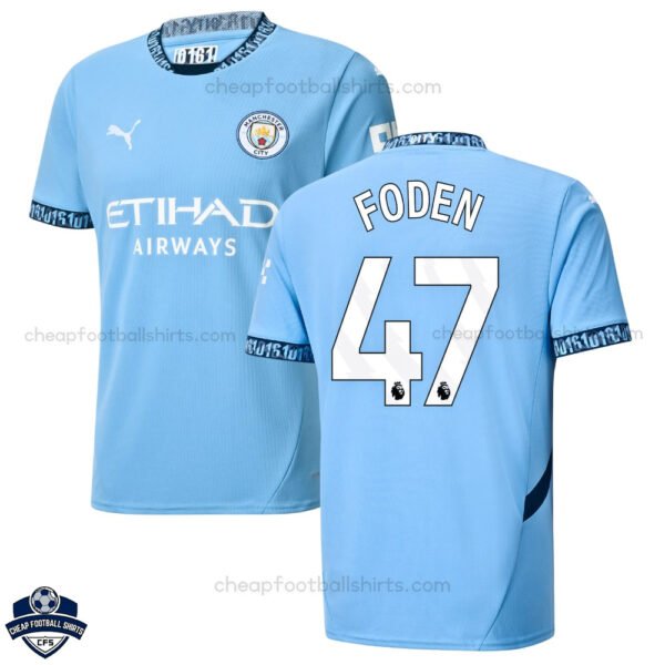 Manchester City Home Men Football Shirt 24/25 FODEN 47 - Front View