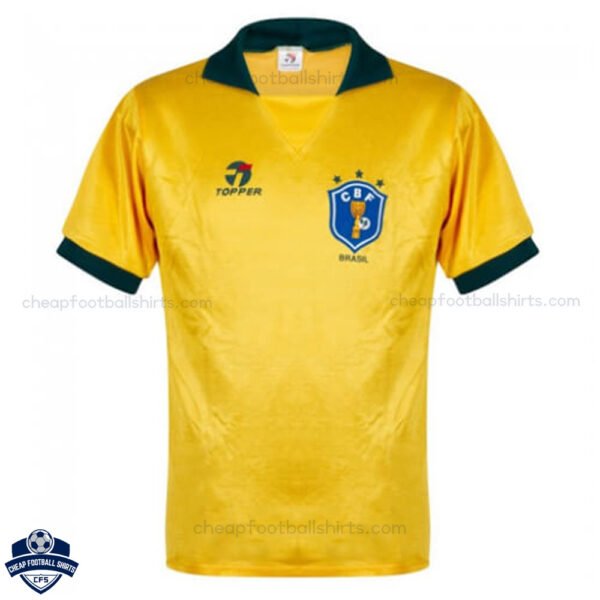 Brazil Home Men Football Shirt 1988 - Front View