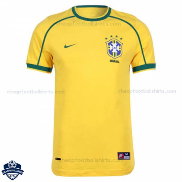 Brazil Home Men Football Shirt 1998 - Front View