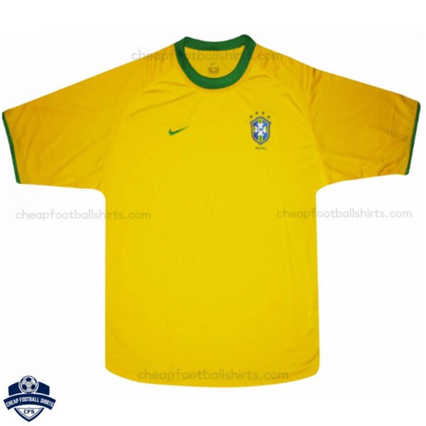 Brazil Home Men Football Shirt 2000 - Front View