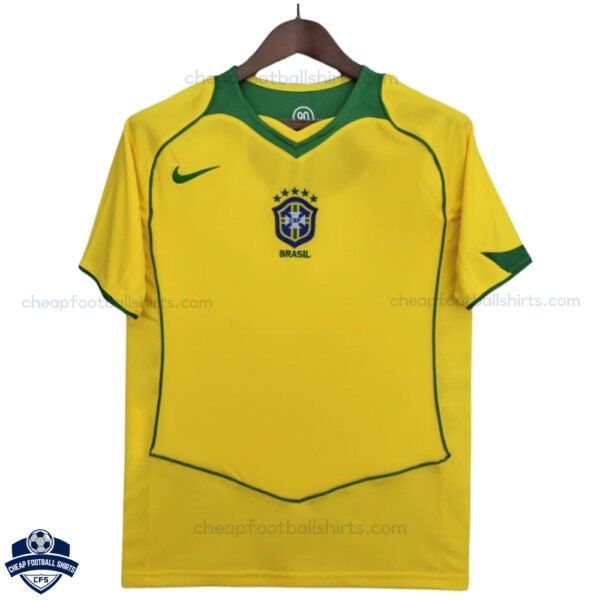 Brazil Home Men Football Shirt 2004 - Front View