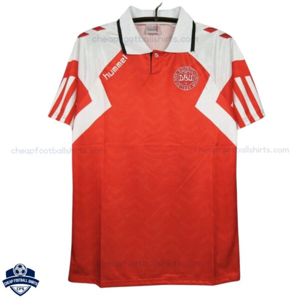 Denmark Home Men Football Shirt 1992 - Front View