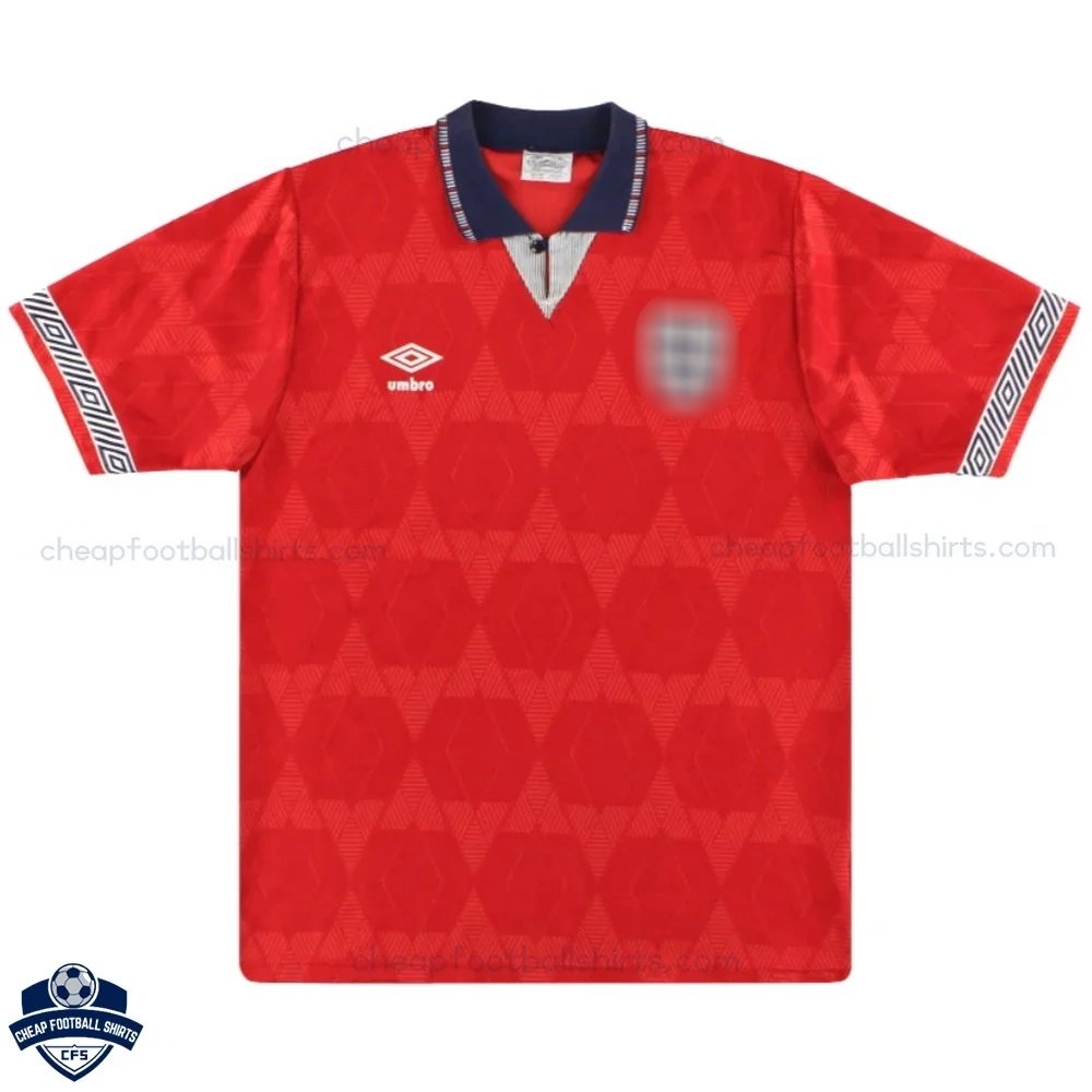 England Away Men Football Shirt 1990 - Front View
