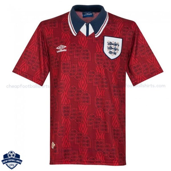 England Away Men Football Shirt 1994 - Font View