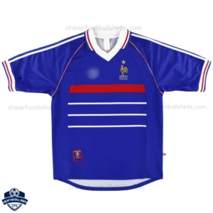 Retro France Home Men Football Shirt 1998 - Front View