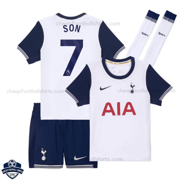 Tottenham Hotspur Home Kids Football Kit 24/25 SON 7 - Front View