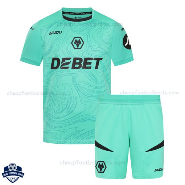 Wolves Goalkeeper Kids Football Kit 24/25 - Front View
