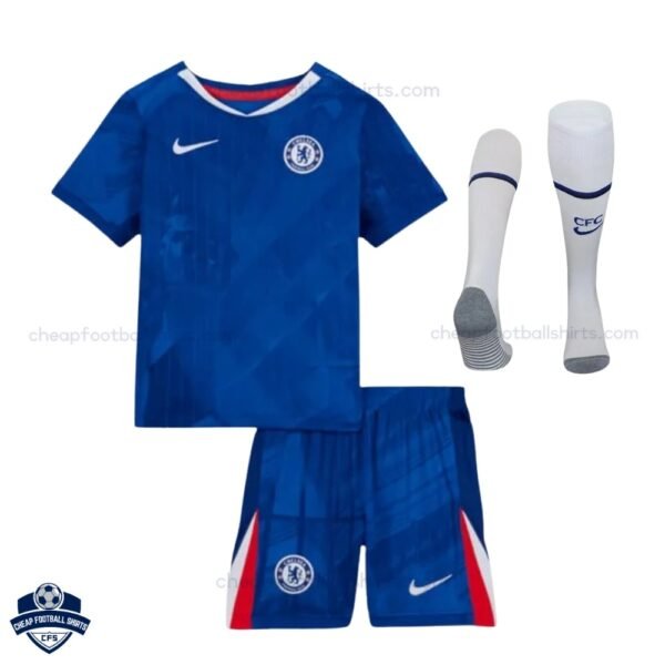 Chelsea Home Kids Cheap Football Kit 2025/26 - Front View