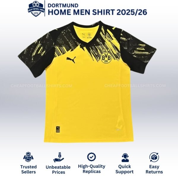 Dortmund Home Men Football Shirt 25/26 - Front View