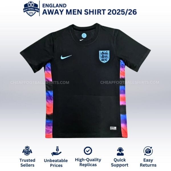 England Away Men Football Shirt 25/26 - Front View