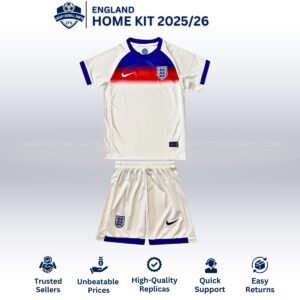 England Home Kids Football Kit 25/26 - Front View