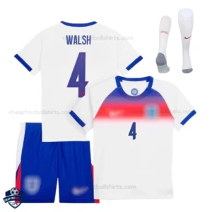 England Home Kids Football Kit 25/26 WALSH 4 - Overview with socks