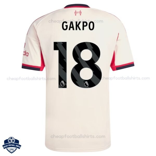 Liverpool Away Men Football Shirt 25/26 GAKPO 18 - Back View