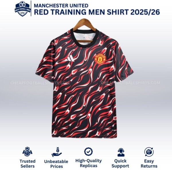 Manchester United Red Training Men Football Shirt 25/26 - Front View