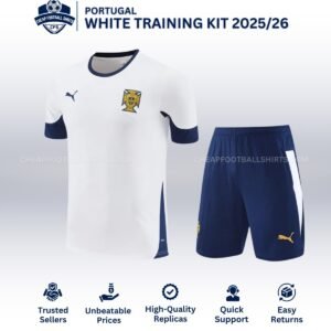 Portugal White Training Kids Football Kit 25/26 - Front View