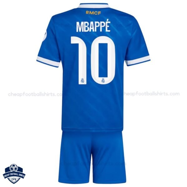 Real Madrid Third Kids Football Kit 25/26 MBAPPE 10 - Back view