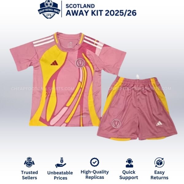 Scotland Away Kids Football Kit 25/26 - Front View