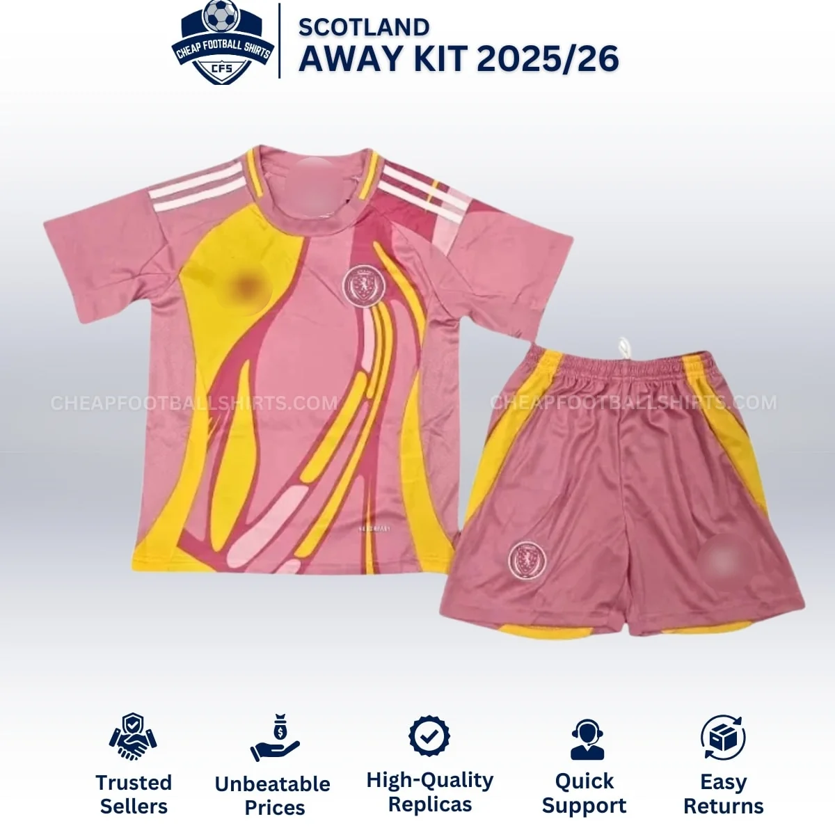 Scotland Away Kids Football Kit 25/26 - Front View