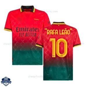 AC Milan Red Fourth RAFA LEÃO 10 Men Football Shirt 24/25 - Front View