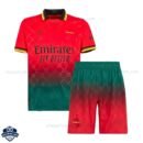 AC Milan Red Fourth Kids Football Kit 24/25 - Front View