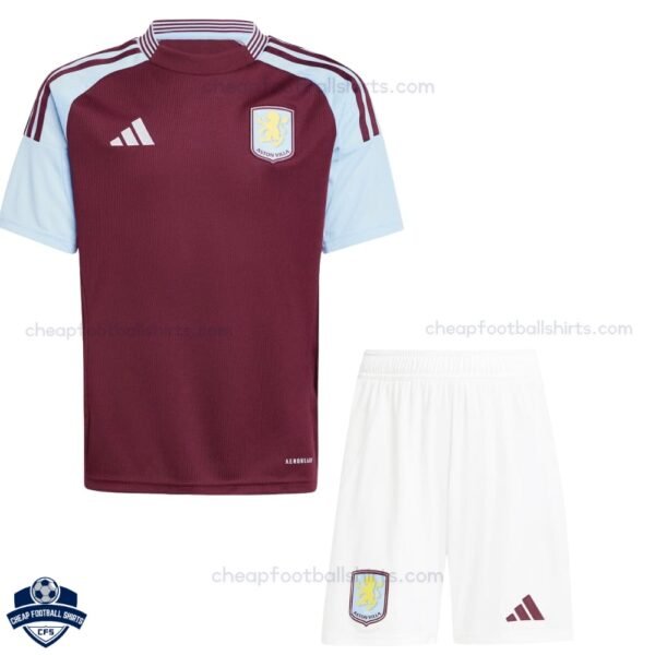 Aston Villa Home Kids Football Kit 24/25 - Front View