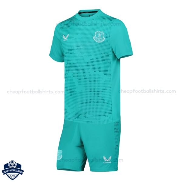 Everton Goalkeeper Blue Kids Football Kit 24/25 - Front View