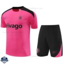 Chelsea Pink Black Training Kids Football Kit 24/25 - Front View