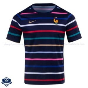 France Navy Pre-Match Men Football Shirt 24/25 - Front View