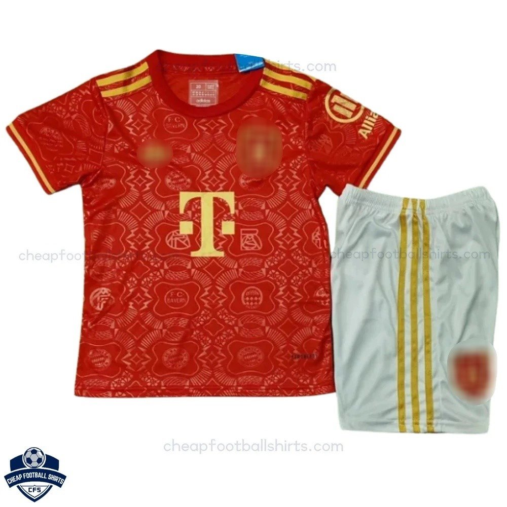 Bayern Munich 125th Anniversary Kids Cheap Football Kit 2025/26 - Front View