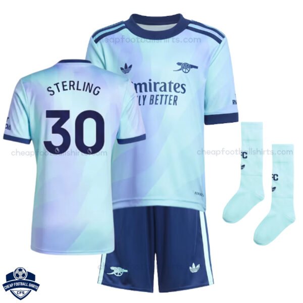 Arsenal Third Kids Football Kit 24/25 STERLING 30 - Over View