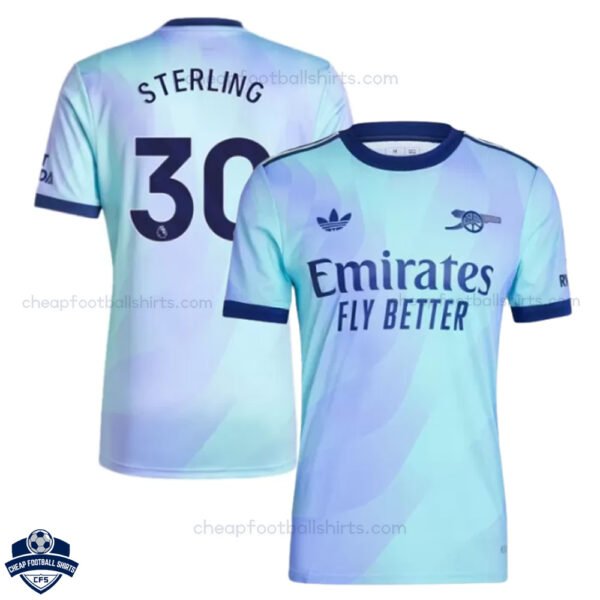 Arsenal STERLING 30 Third Men Football Shirt 24/25 - Over View