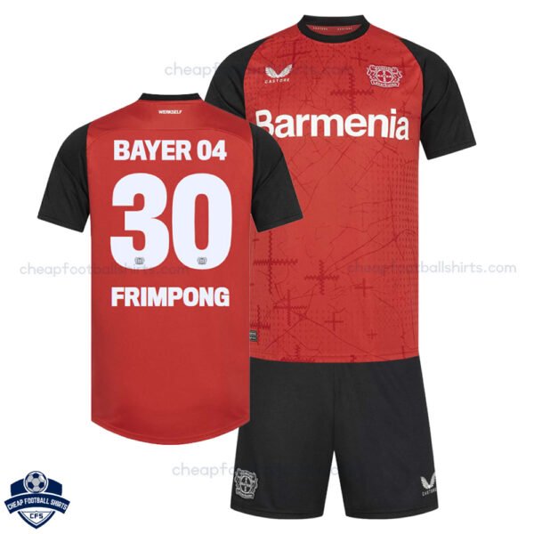 Bayer Leverkusen Home Kids Football Kit 24/25 FRIMPONG 30 - Over View