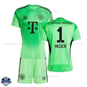 Bayern Munich NEUER 1 Goalkeeper Kids Football Kit 25/26