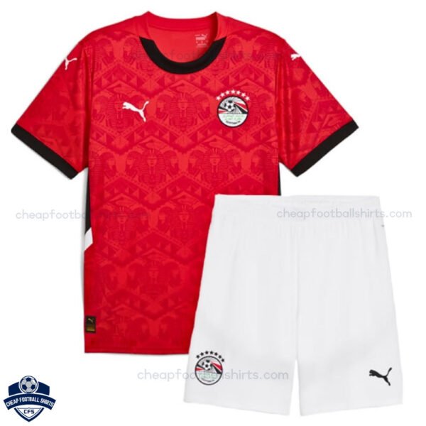 Egypt Home Kids Cheap Football Kit 2025/26 - Front View