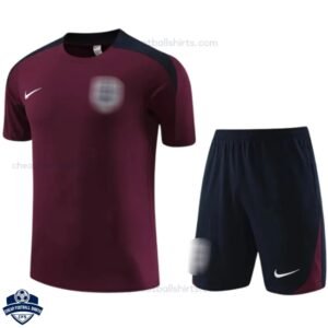 England Red Navy Training Kids Football Kit 24/25 - Front View