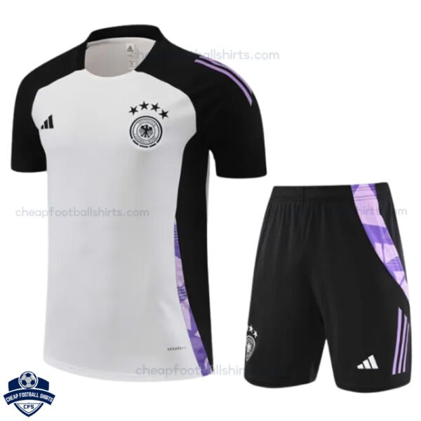 Germany White Black Training Kids Football Kit 24/25 - Front View