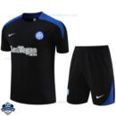 Inter Milan Black Blue Training Kids Football Kit 24/25 - Front View