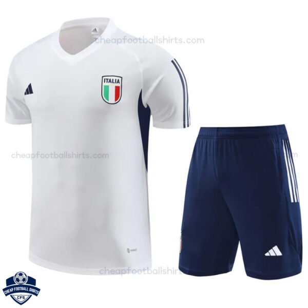 Italy White Training Kids Football Kit 24/25 - Front VIew