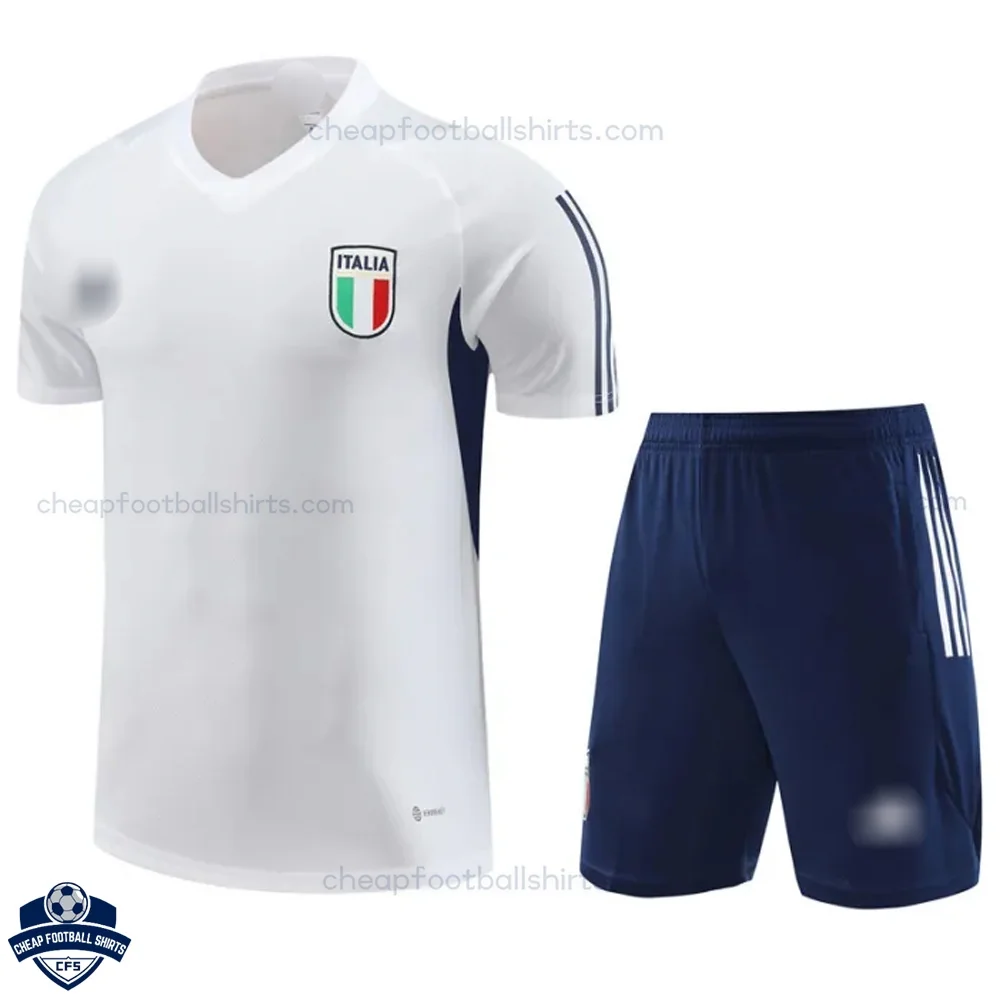 Italy White Training Kids Football Kit 24/25 - Front VIew