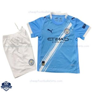 Manchester City Home Kids Cheap Football Kit 2025/26 - Front View