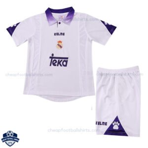 Retro Real Madrid Home Kids Football Kit 1997/98 - Front View