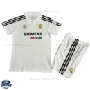 Retro Real Madrid Home Kids Football Kit 2002/03 - Front View